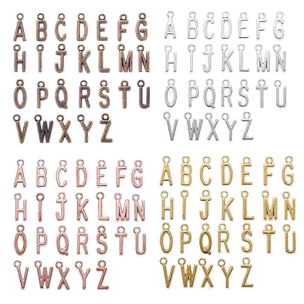 Alloy Diy Pendants Letter Shape Pendants Rose Gold Color 0.6×0.4×0.1in 8 Sets