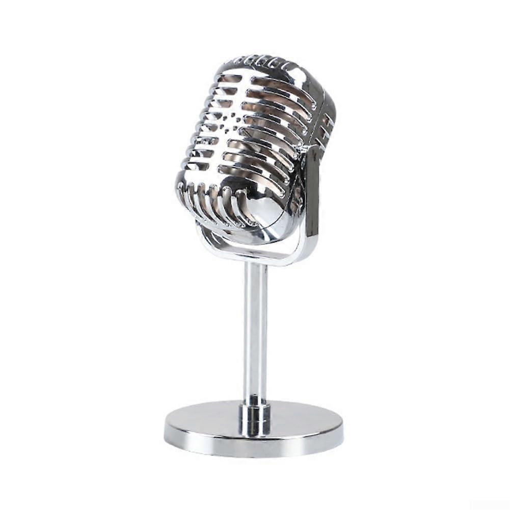 Aesthetic Retro Dynamic Microphone Silver Plating for Photo Shoots and Event Styling Needs