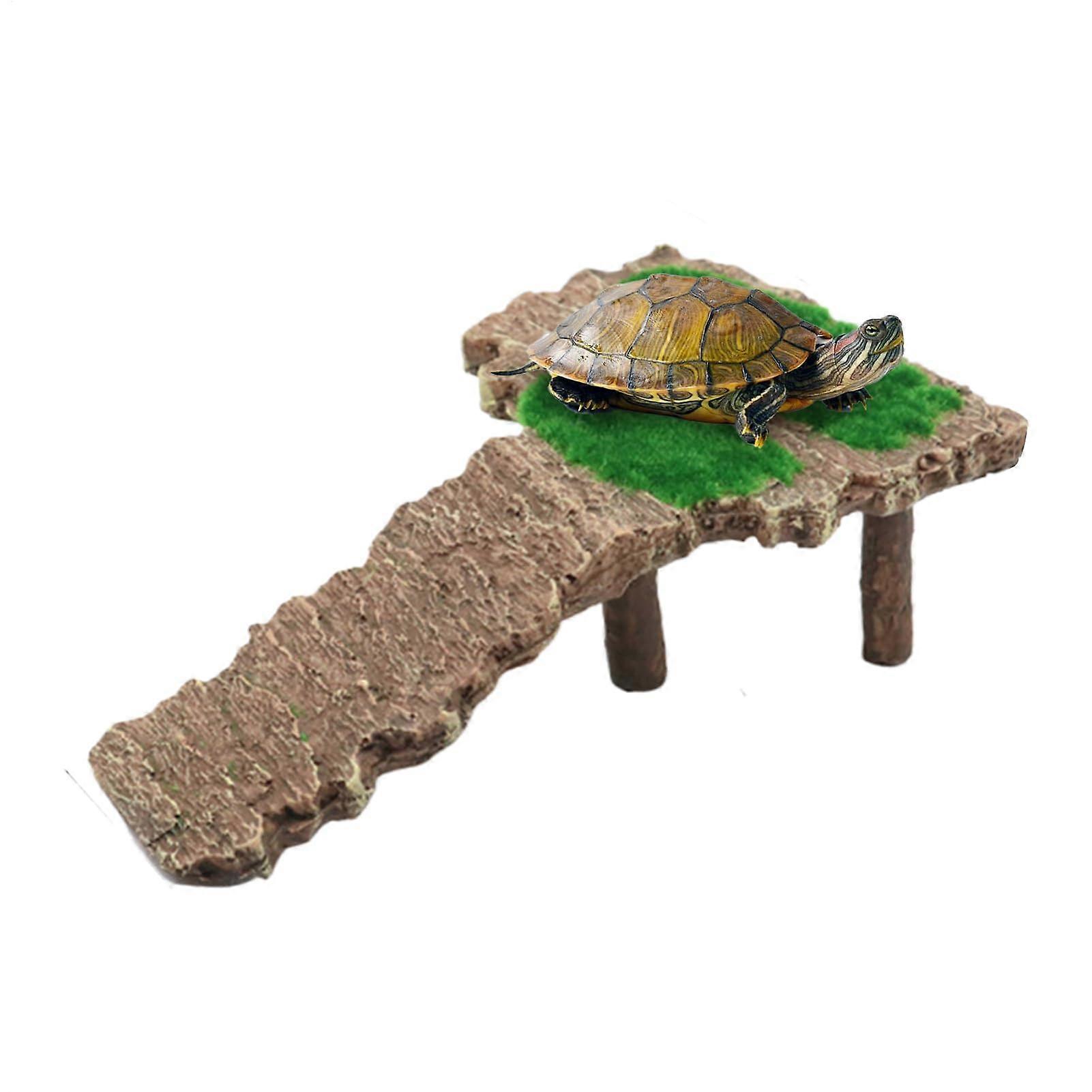 Turtle Basking Platform Sunbathing Area with NonSlip Climbing Ramp Resting Zone