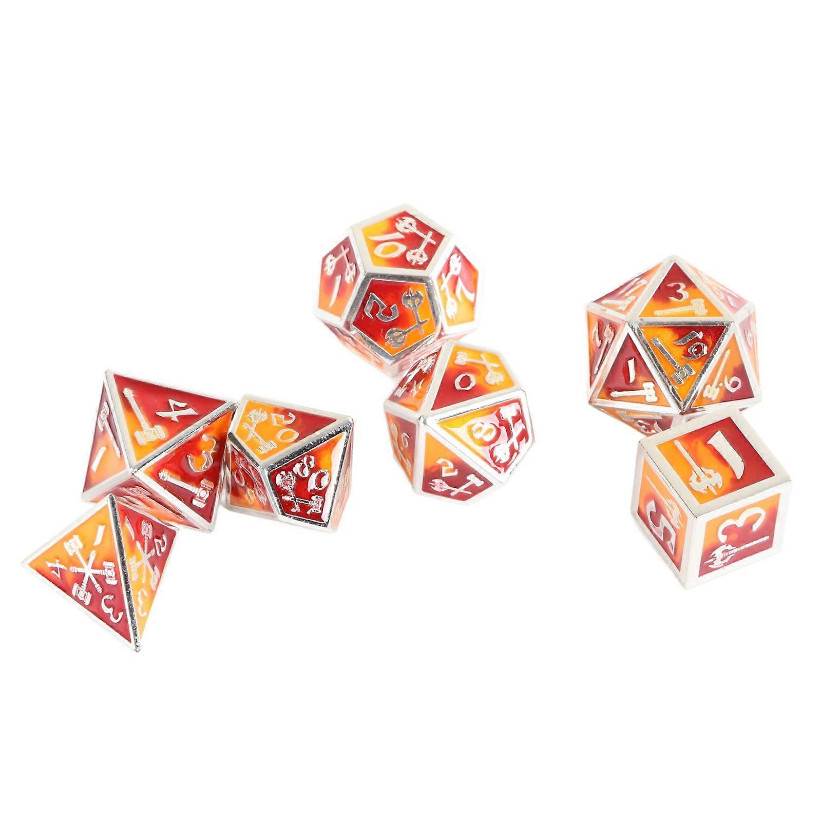 7Pcs Metal Polyhedral RPG Dice Set Type 1 for Ages 14+