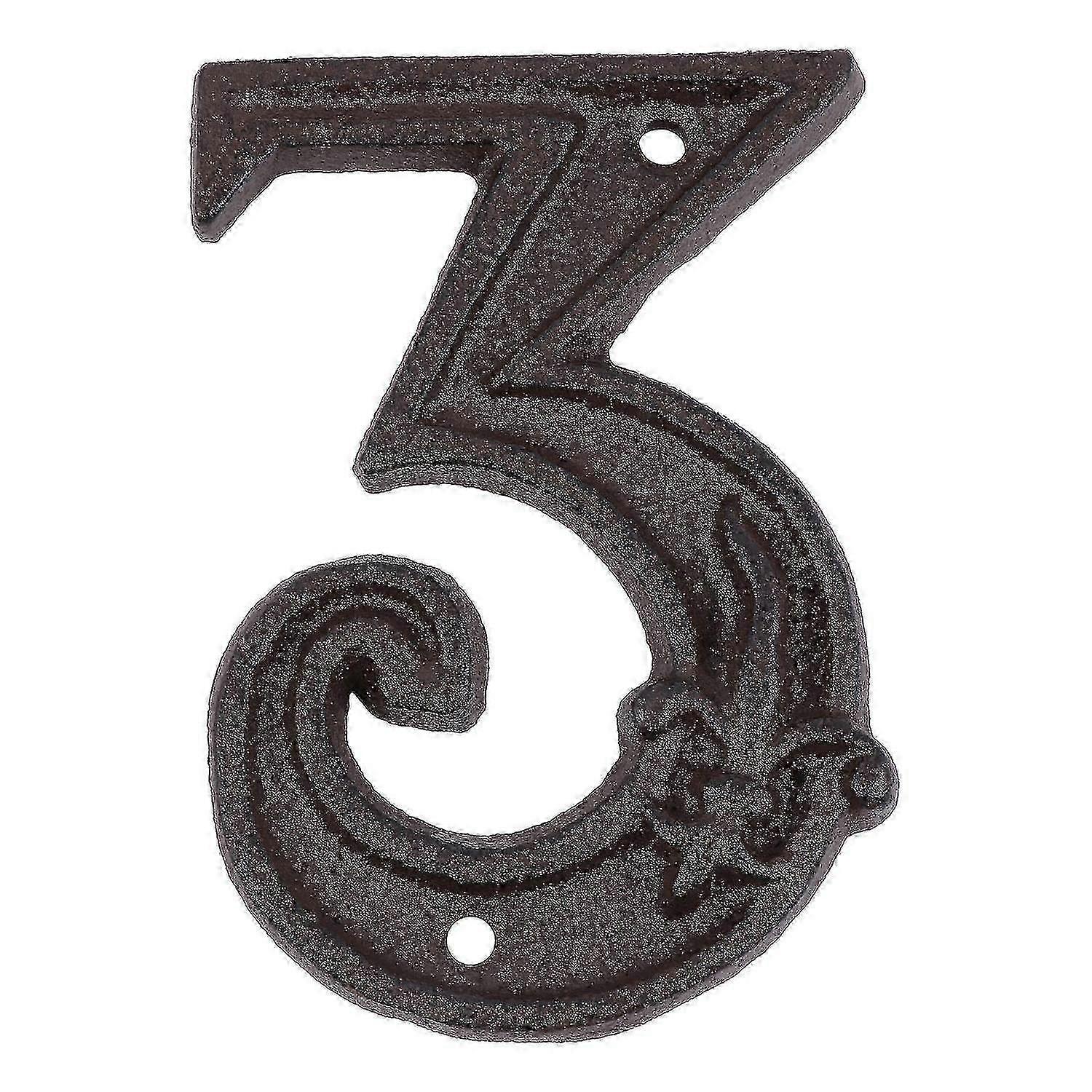 ZENGO Cast Iron Decorative Door Numbers Metal Numbers Diy Door Address Number 0
