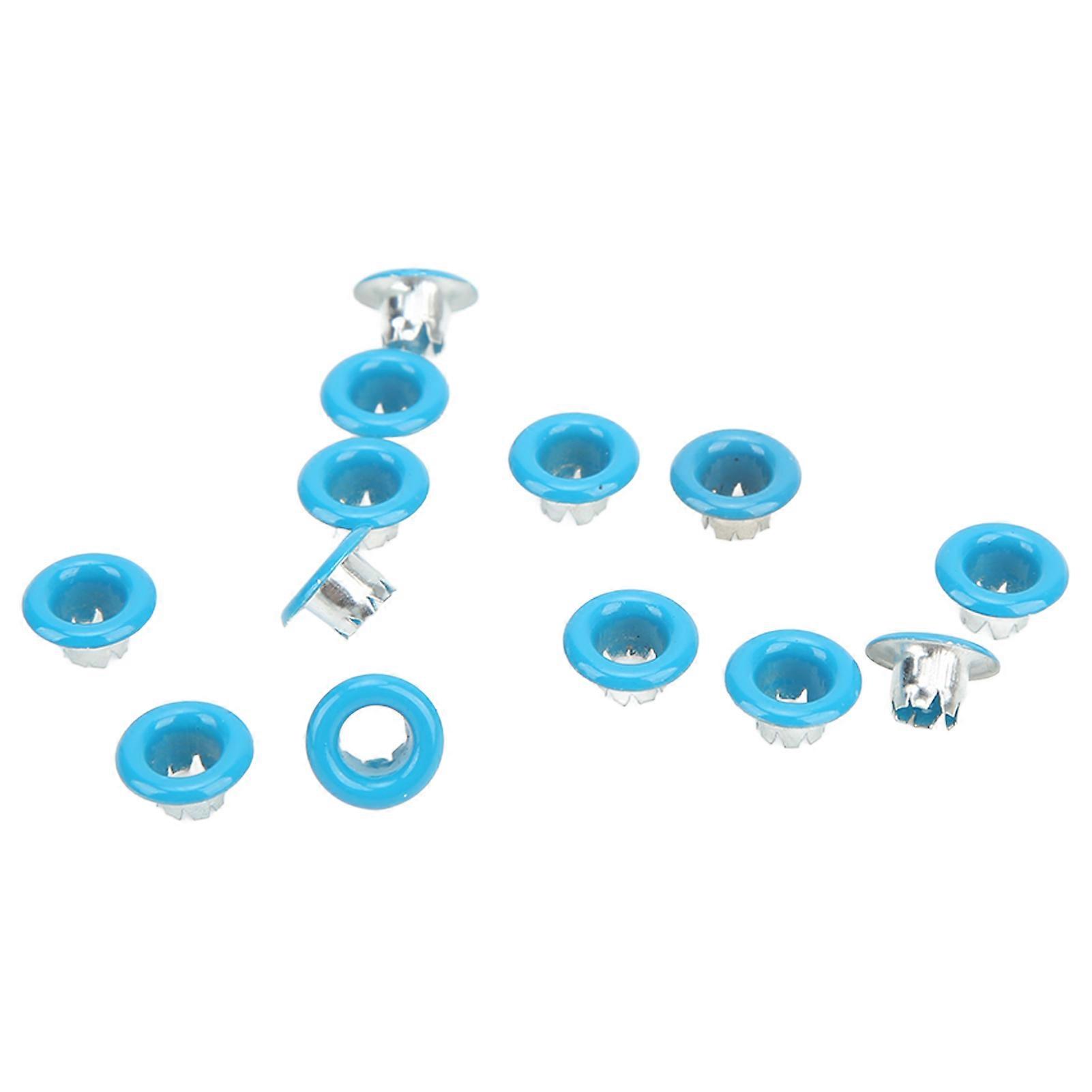 500Pcs Eyelet Grommet Round Edge Color Fine Workmanship Good Toughness Metal Eyelets for Shoes ClothingBlue