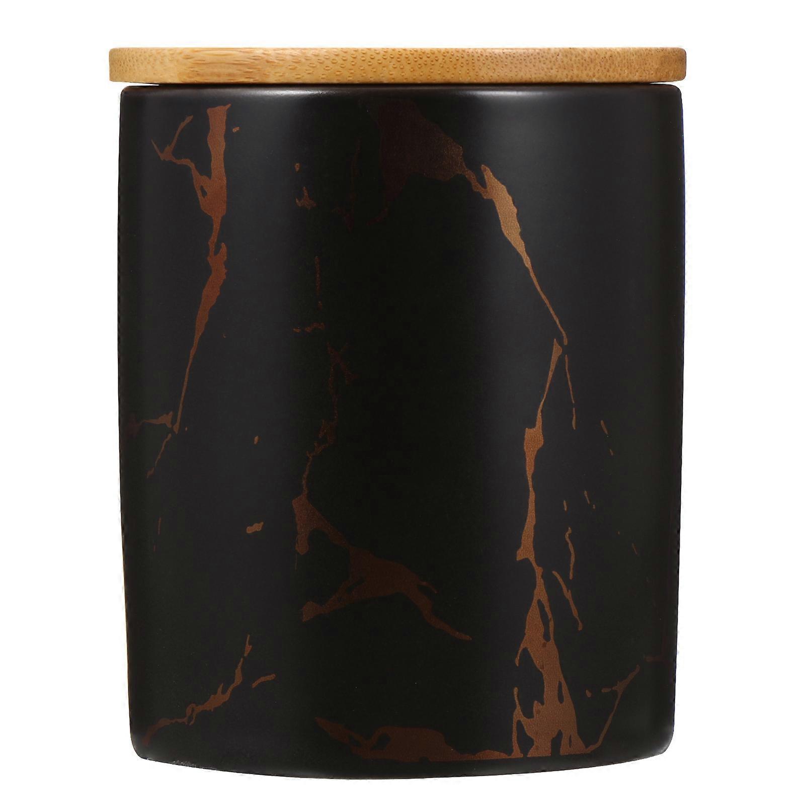 Marble Pattern Ceramic Storage Jar with Lid Airtight Sealing Canister for Dried Fruits, Tea & More Elegant Kitchen Container with Decorative