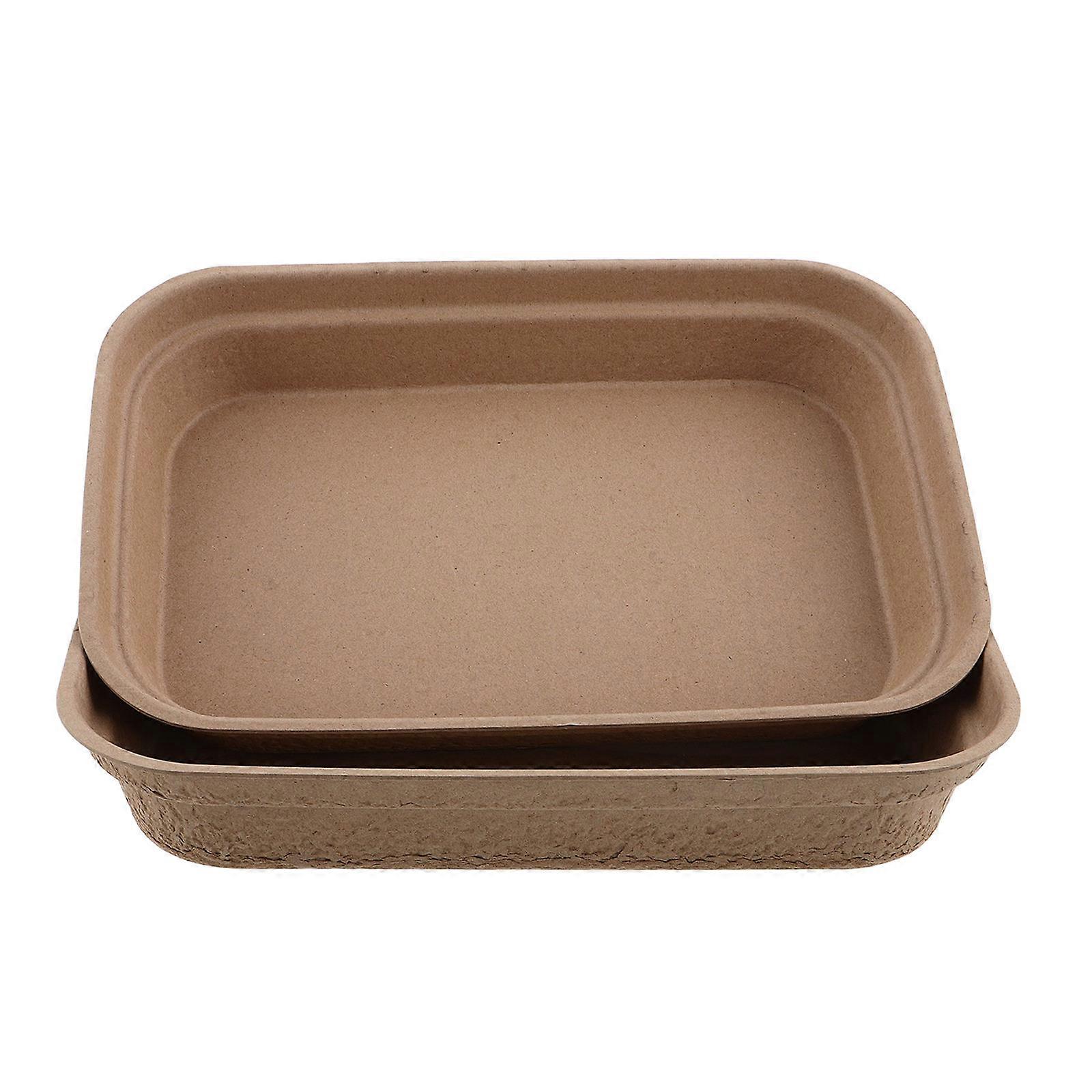 Travel Litter Box For Large Cats Easy Clean Pulp Material Splash Proof 40X26X7CM 2Set