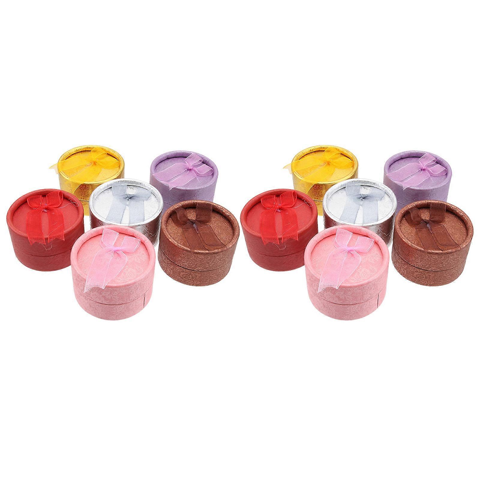 12pcs Round Jewelry Storage Boxes with Soft Lint Pad – Ring Holders & Organizers for Necklaces, Pendants, Earrings – Perfect for Weddings, Birthdays,