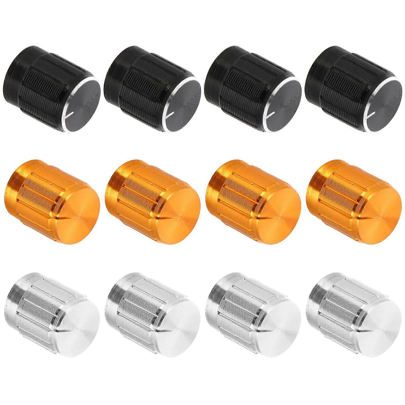 Aluminum Alloy Rotary Potentiometer Knobs for Sound Use 12Pcs Replacement Set