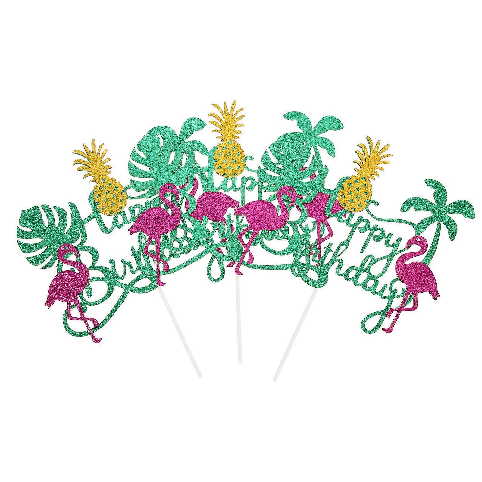 Creative Paper Cake Inserted Cards 3Pcs Assorted Color Enhanced Cake Appeal for Party Decoration