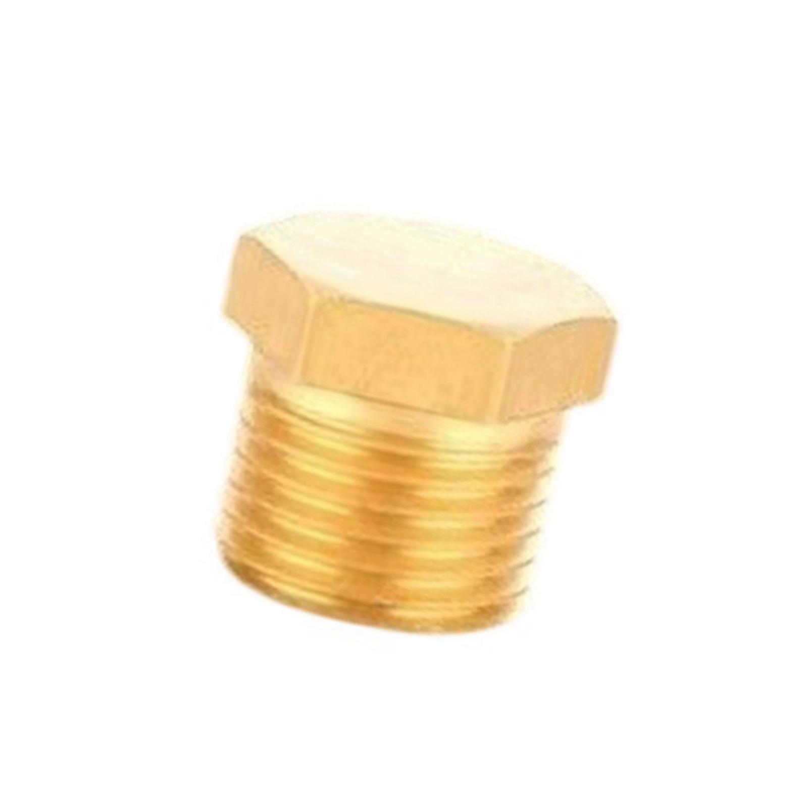 Plumbing Fitting Adapters Brass Pipe Plug Male Thread Outer Hexagonal Plug Pipe Fitting Adapters Easy to Install Multicolor