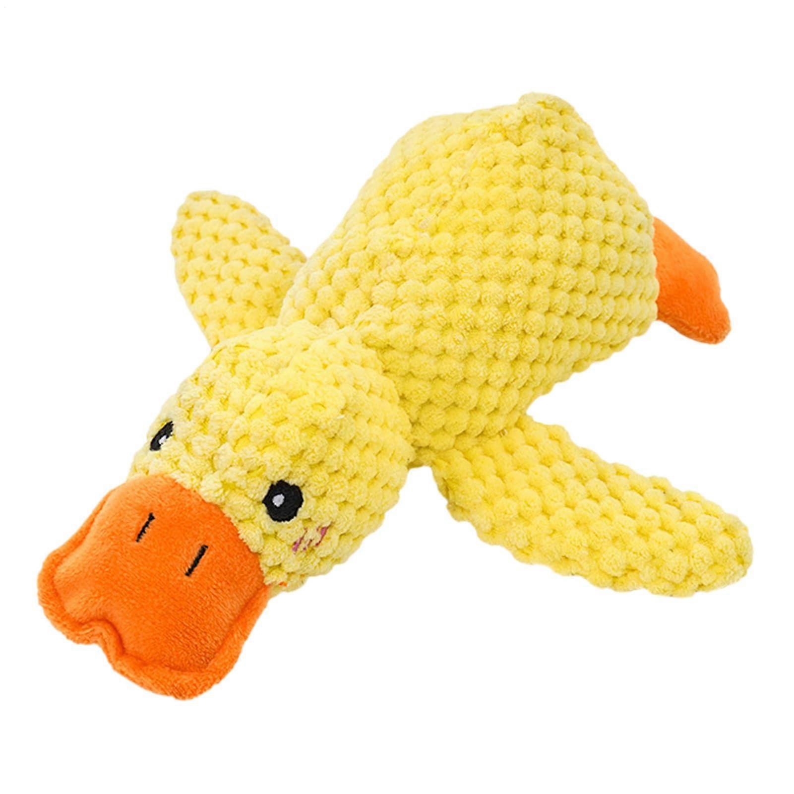 Anti-Stress Duck Dog Toy - Yellow Squeaky Plush Toy for Small Dogs | Cuddly Duck Design | Soft Material
