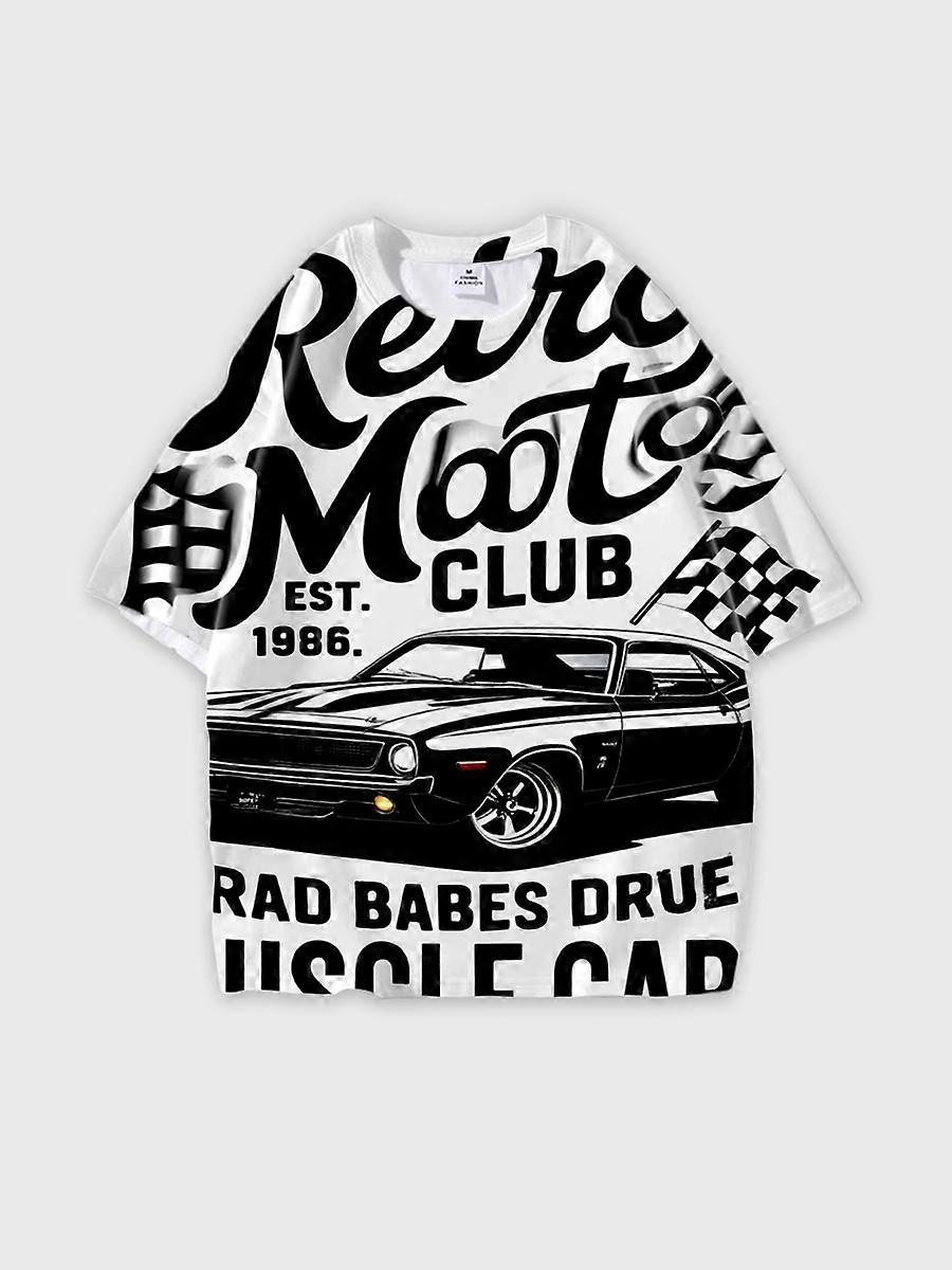 T-shirt round neck Pattern loose short sleeve N250