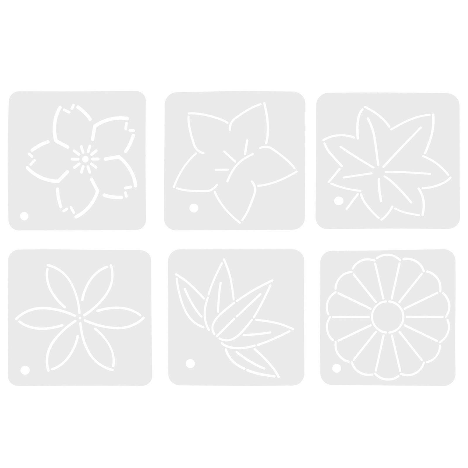 6pcs Flower Design Patchwork Stencils Patchwork Template Quilting Stencils