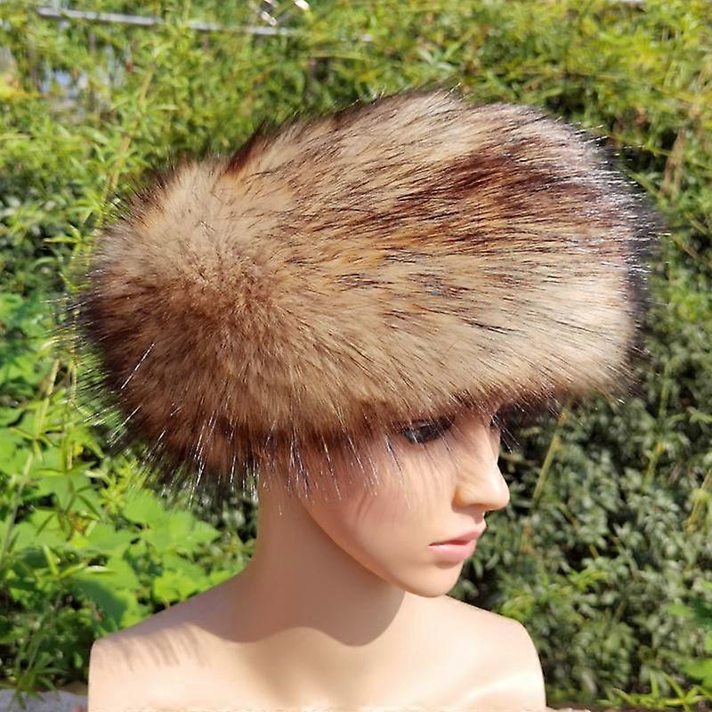 1Pcs Plush Fur Thickened Hat Ski Cap Faux Fur Cap Brimless Empty Top Hat Winter Fur Empty Hat