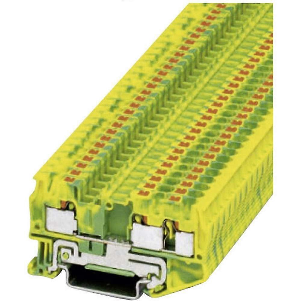 Contact Ground Conductor Terminal Block PT 4-TWIN-PE, Green/Yellow, Model 3211780, 2-Pole, Pack of 1