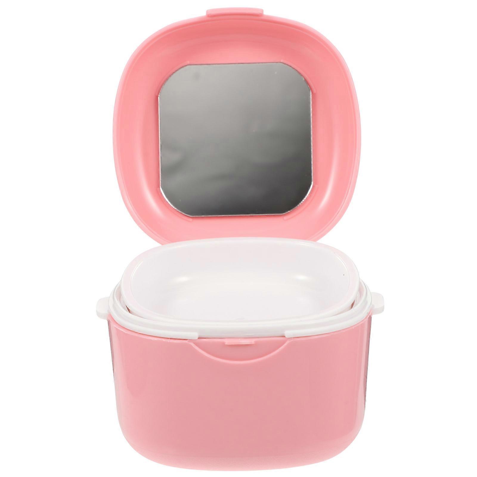 Retainer Storage Box Retainer Cleaner Case Daily Use Small Food-Grade Pp Mirror Included 1Pcs