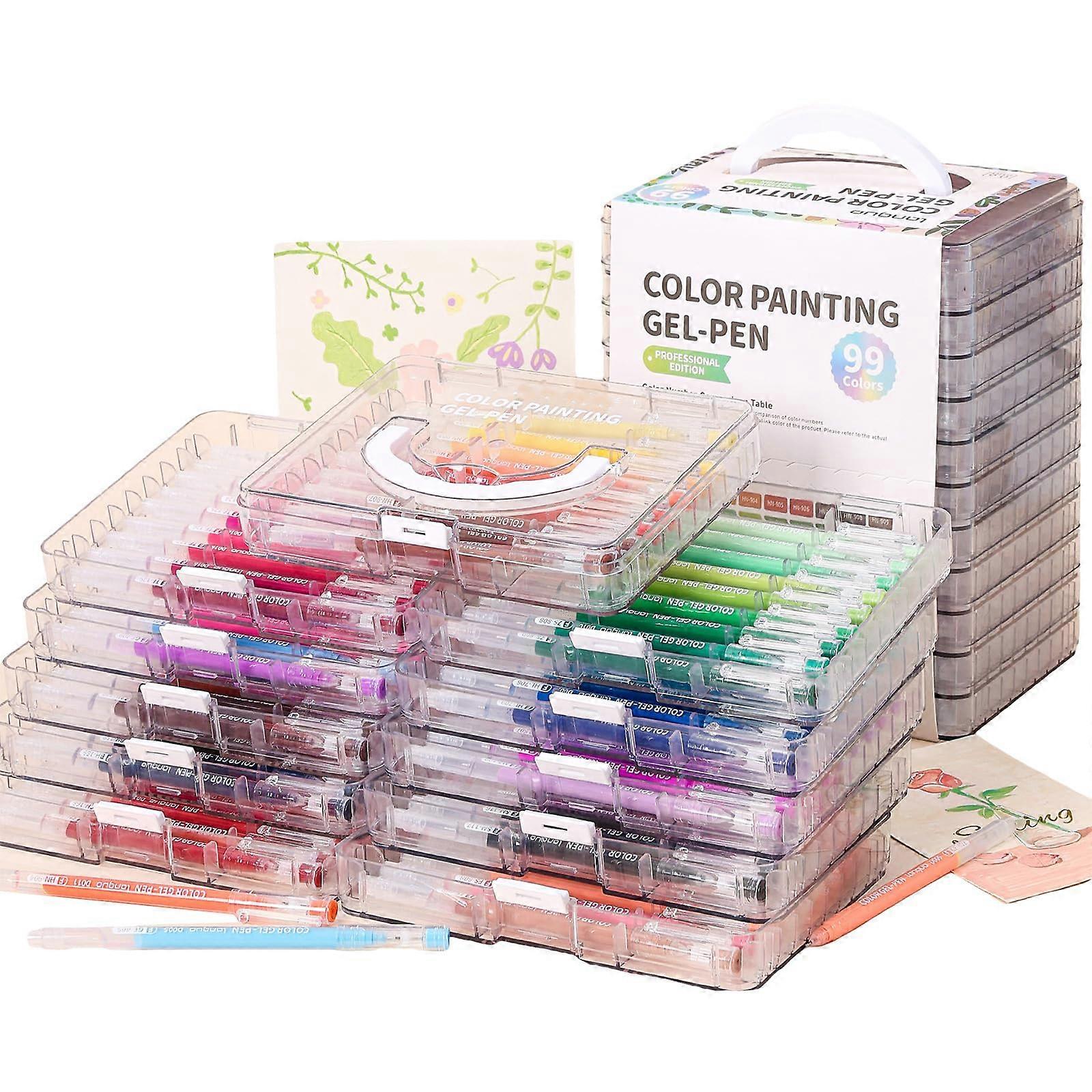 Color Gel Pen 45/72/99 Multicolor Journaling Pen 0.6mm Needle Tip for Color Coding Scrapbooking Art Drawing