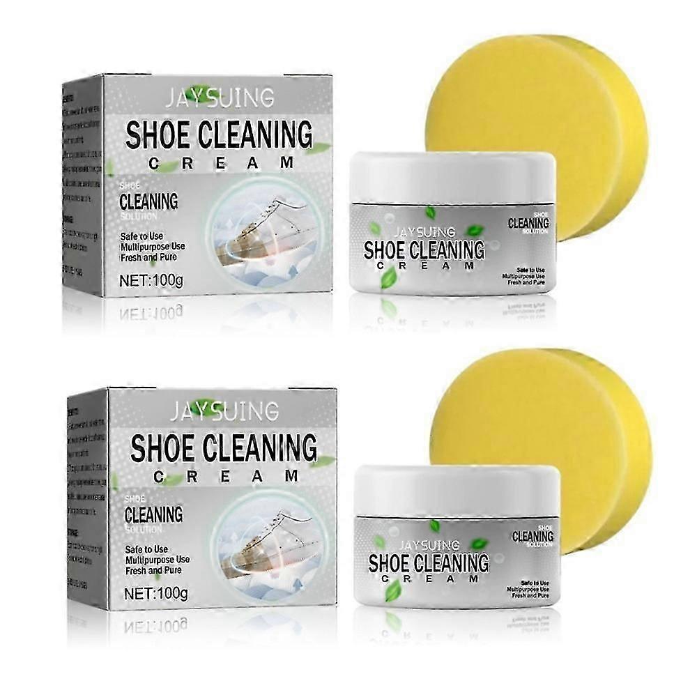 1-3pcs 2023 קרם חדש לניקוי נעליים, קרם ניקוי נעליים לבנות עם ספוג, רב תכליתי ניקוי לכל מטרה וקרם להסרת כתמים