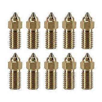 10 stk 3D-skriverdyser Premium messing 3D-skriverdyser - 0,4 mm MK8 herdet ekstruder