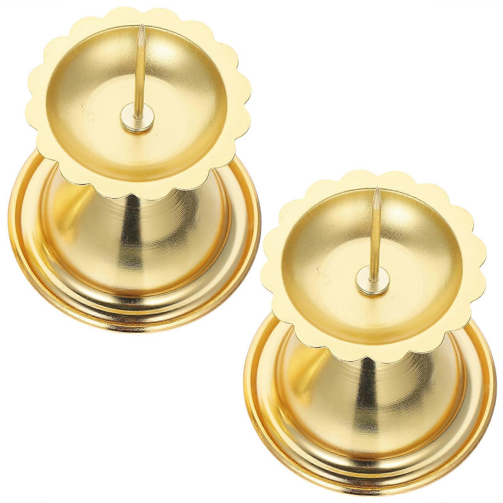 Golden Iron Candlestick for Decor and Practical with Stable Pieces