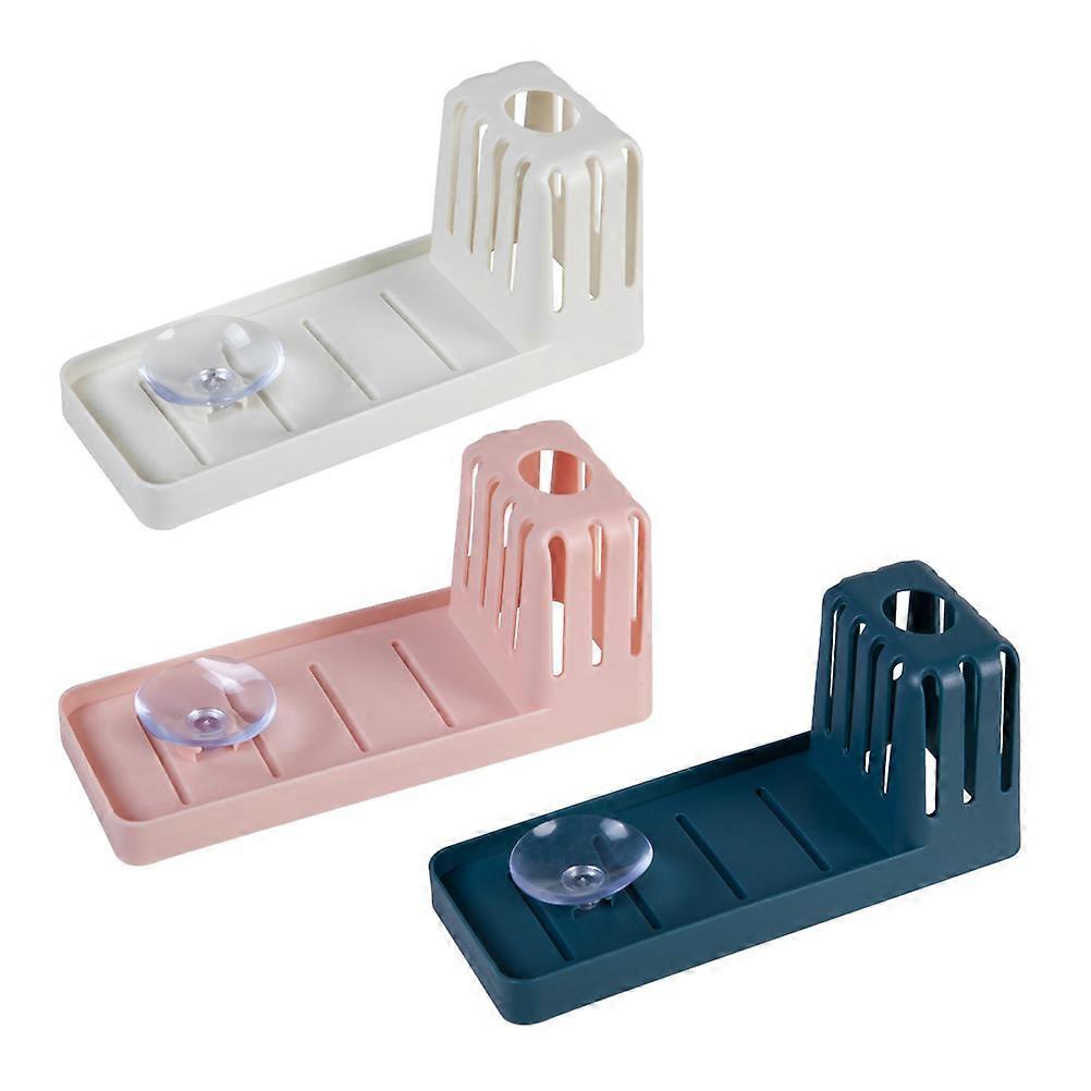 Corrugated Suction Cup Storage Holder Kitchen Stand Beveled Design 3Pcs