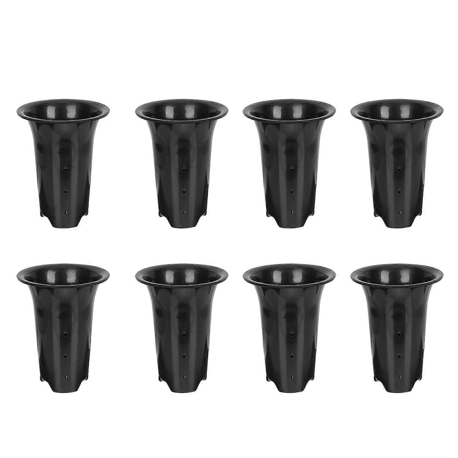 Nursery Pots Plastic Orchid Pots Root Control Tall Waist With Wall Holes For Household Plants 8Pcs