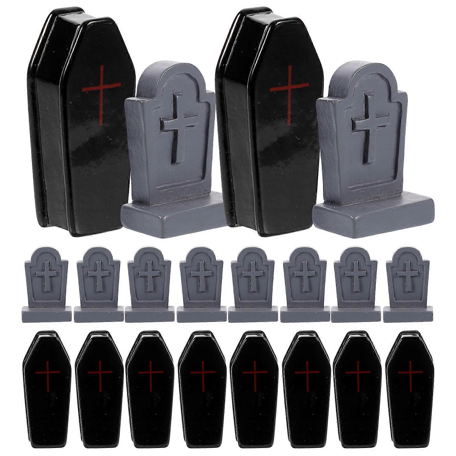 Miniature Tombstone 20Pcs Assorted Color Halloween Decorations Durable Resin Craft