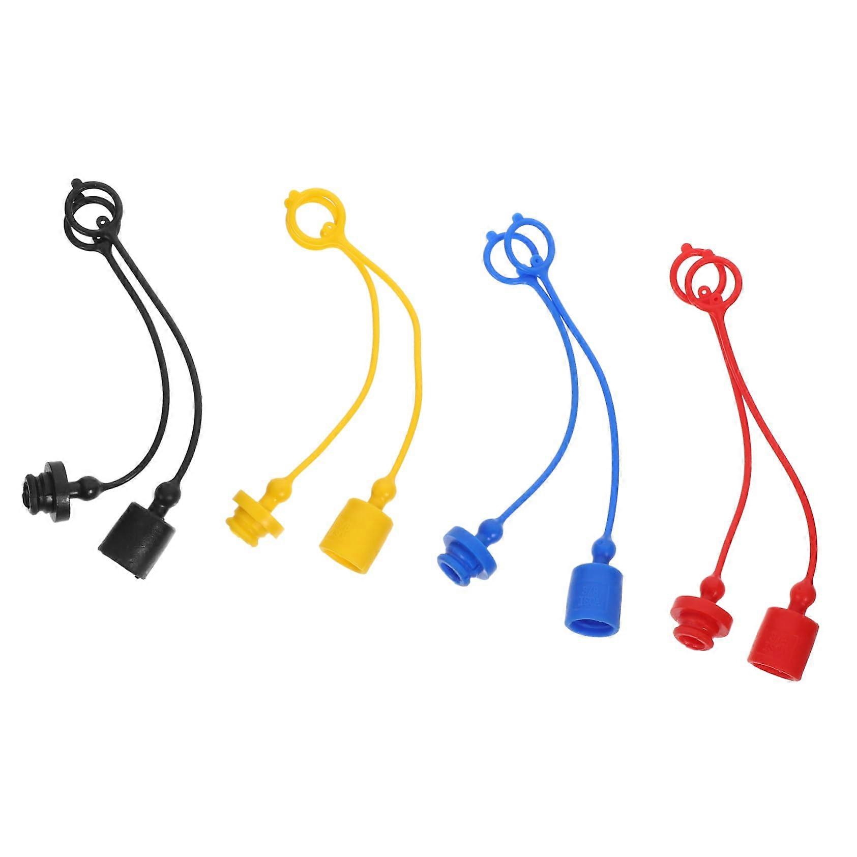 Hydraulic Quick Coupling Dust Caps 8-Piece Set Plastic Covers for Hydraulic Adapters Dustproof Durable