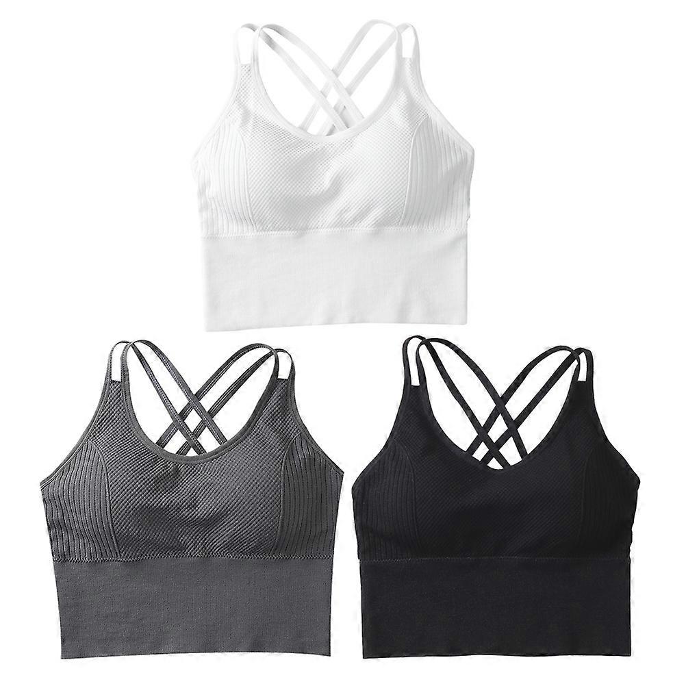 Femmes Sling Gilets Vêtements De Gym Féminine Pour Femme Noir Confortable Avec Coussin De Poitrine Sports 3Pcs