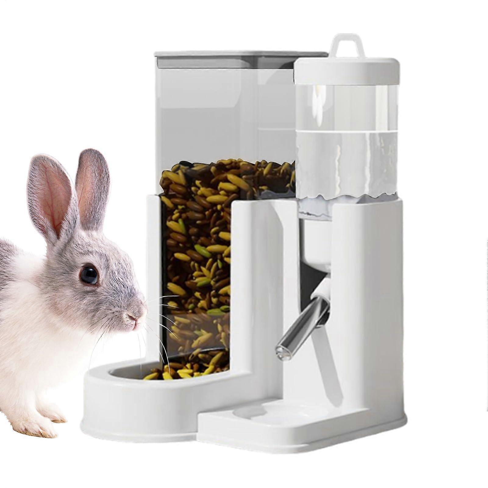 Automatic feeder, rabbit water dispenser, hamster water bottle, easy to clean, improved stability, 10.5 cm, gray