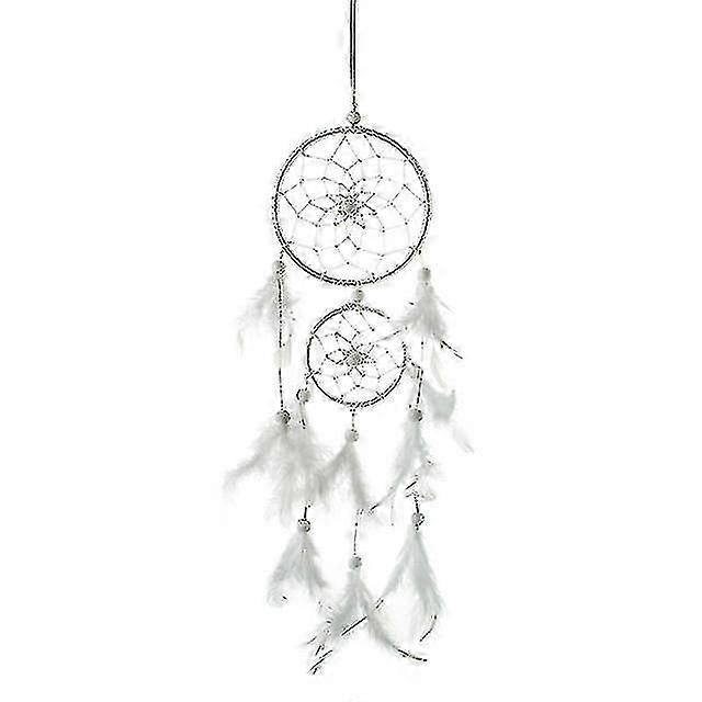 Feather Dream Catcher,large Dream Catcher With 2 Circles(white)