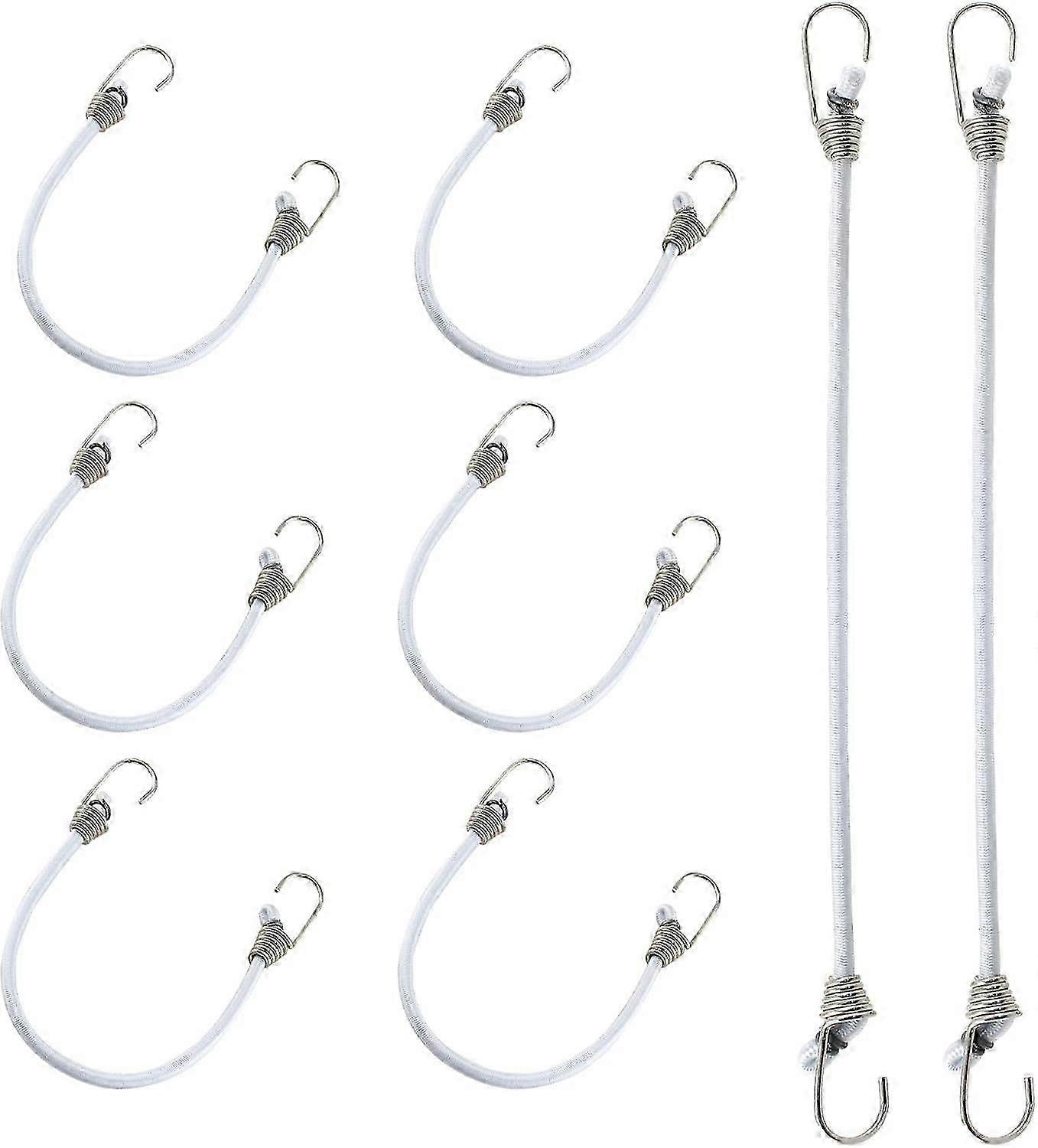 2025 Latest Model 8 Pack Mini Bungee Cords with Hooks, 10 Inch Elastic Bungee Straps for Securing
