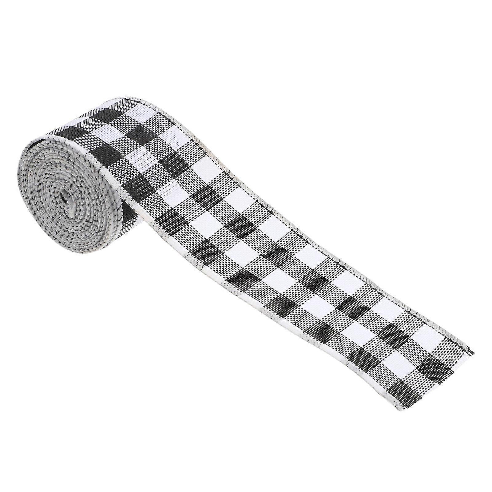 MultiColor Plaid Ribbon Roll for Gift Wrapping and Holiday Crafts with Wired Edges 1.5 Inch x 10 Yards