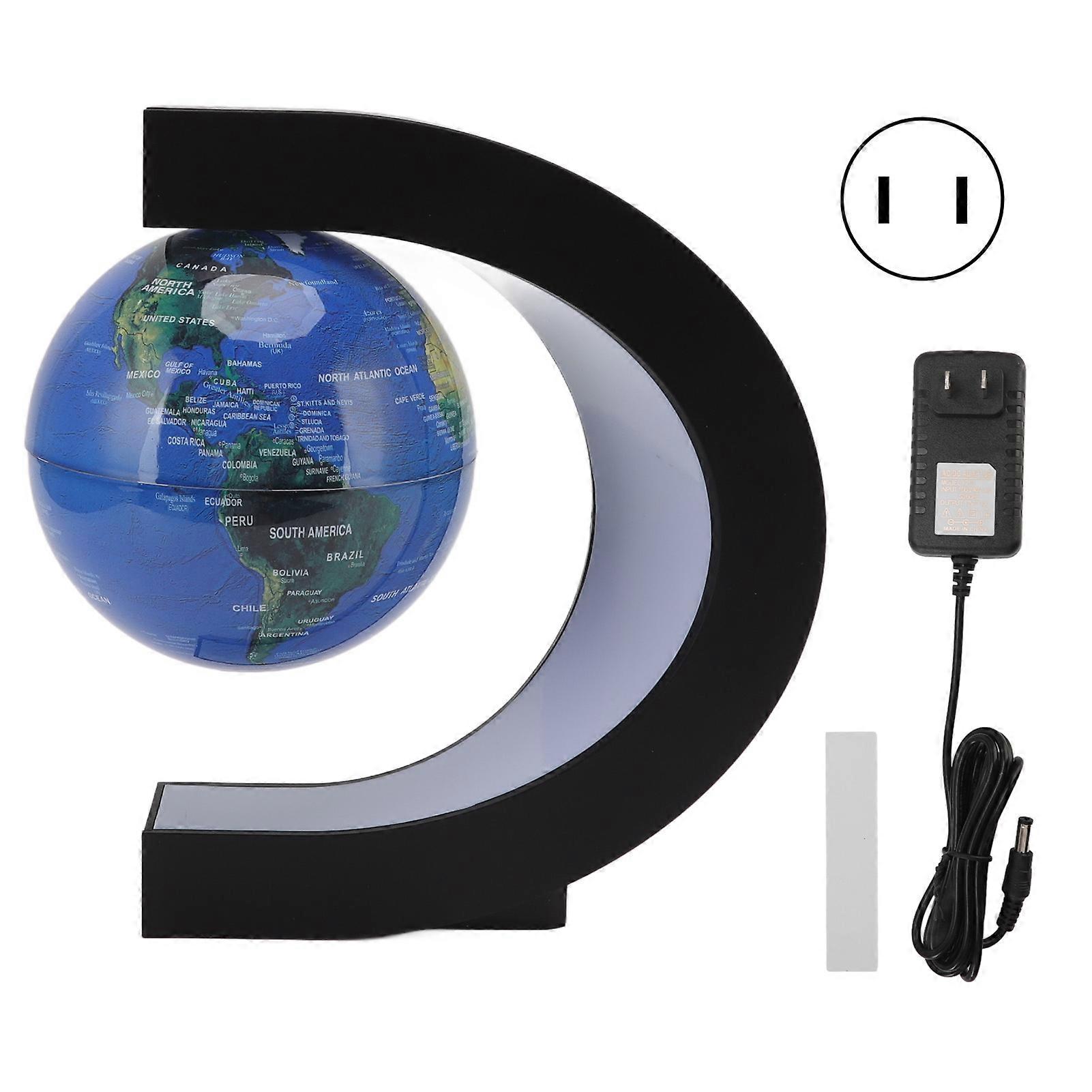 6in Dark Blue Magnetic Levitation Globe with LED Light, Touch Control & Auto Shutoff, US Plug