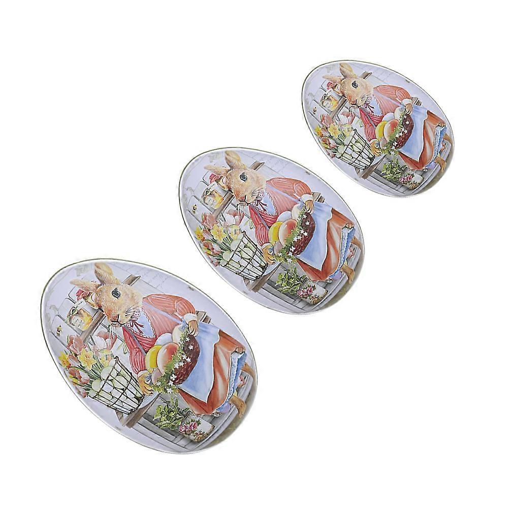 3Pcs Candy Container Decorative Egg Box For Easter Party 11.00X6.50X7.00Cm Fine Texture Storage