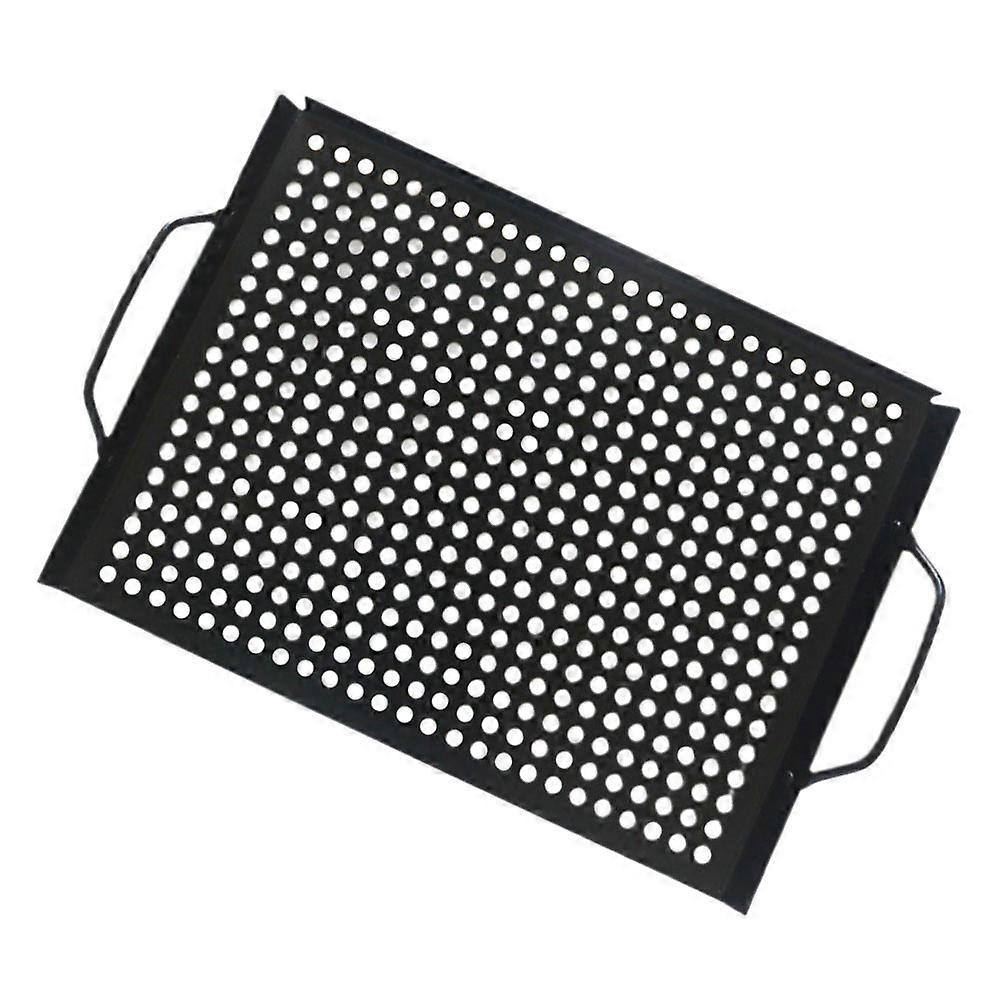 Nonstick Outdoor Grill Pan for Camping and Home Use Lightweight Versatile Iron Black Rectangular 13.5x9.5 Inches