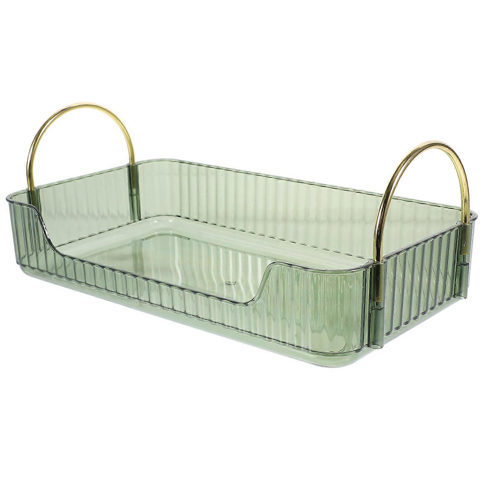 Countertop Makeup Organizers Makeup Storage Organizer For Vanity Area Rectangular Green 1Pcs