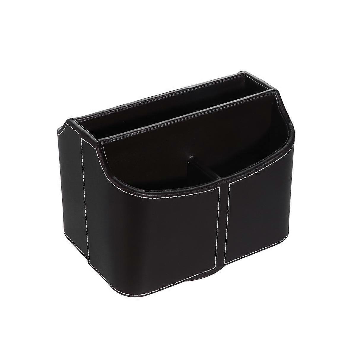 Desktop Rotating Storage Box 360 Degree Rotation Rectangular Organizer For Home Use Brown 19x14x13.5cm 1Pcs