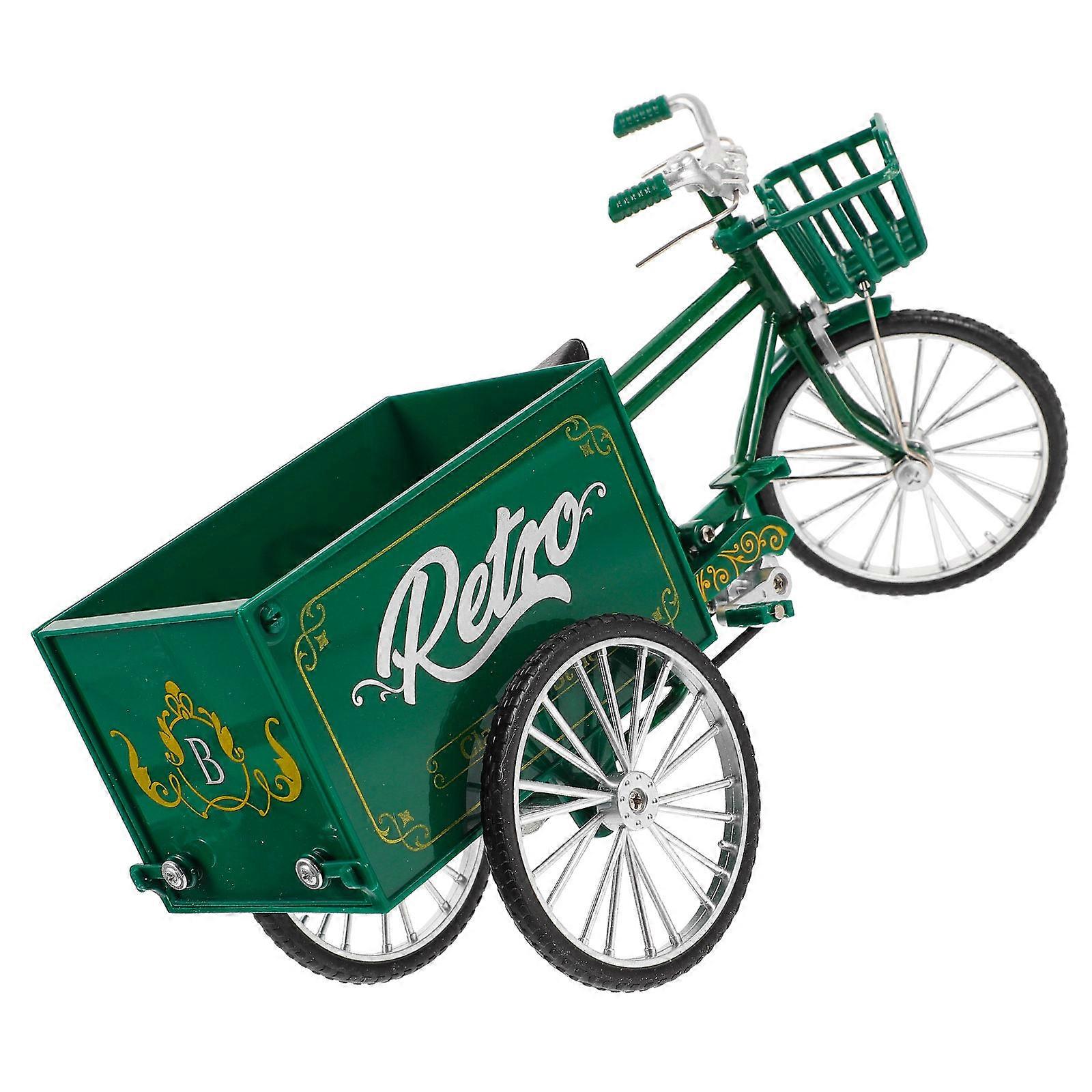 レトロメタル三輪車モデルヴィンテージホームデコレーションキャビネットデスクトップ用