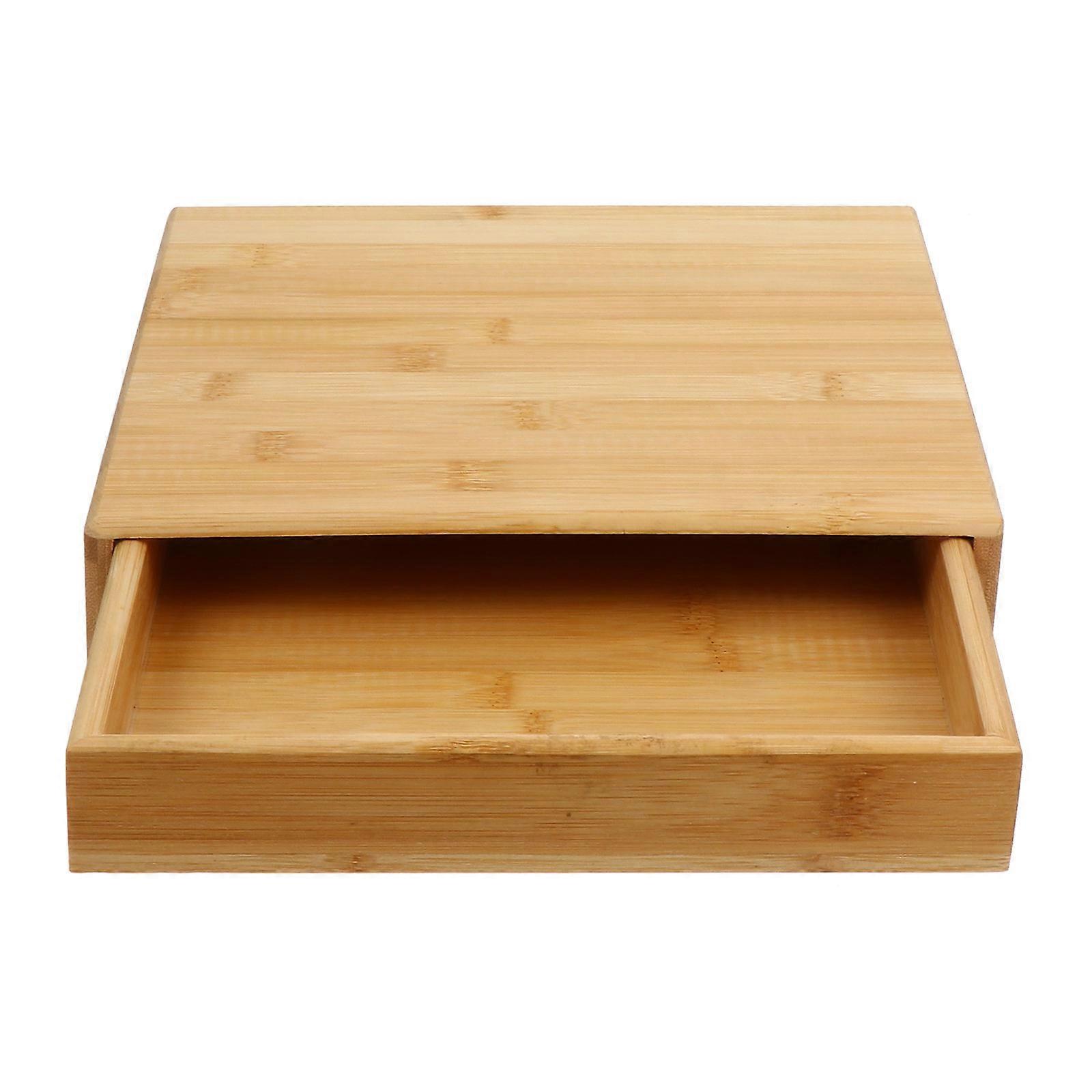 Delicate Tea Storage Box for Pu'er Tea Cake Practical Retro Style Khaki Color 1 Pc