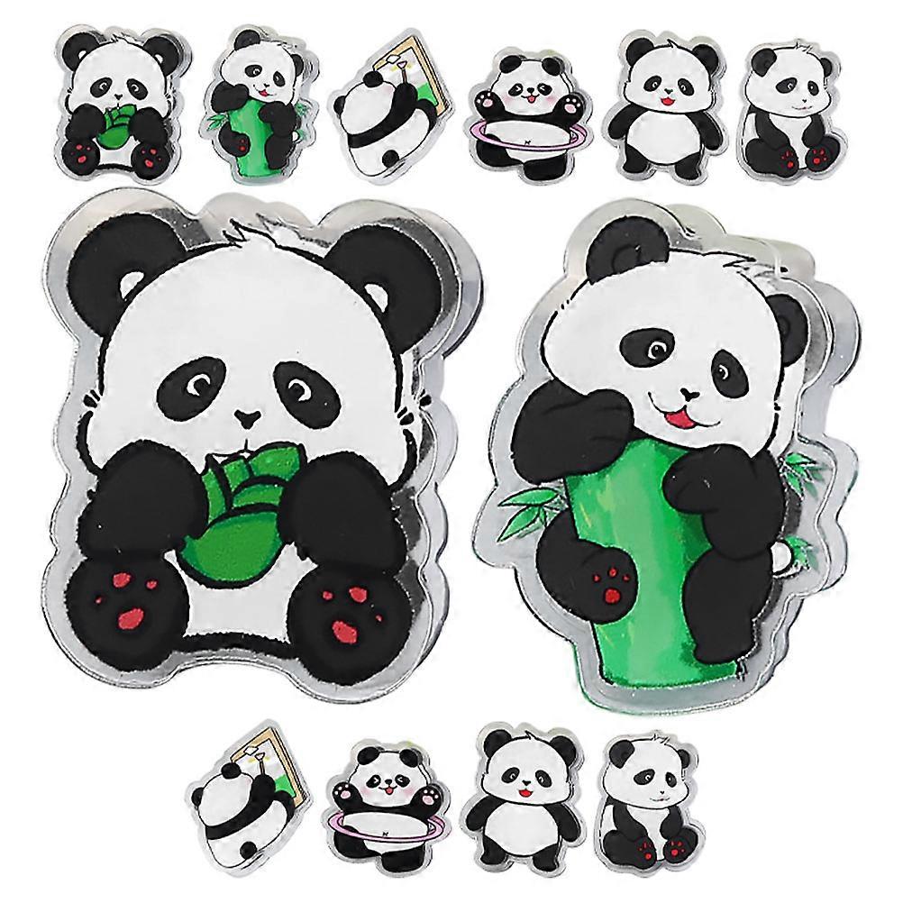 12pcs Cute Panda Acrylic Clips, Multi Functional Document Clamps for Office Organization, Reusable Snack Bag Seals, and Fun Photo Holders for