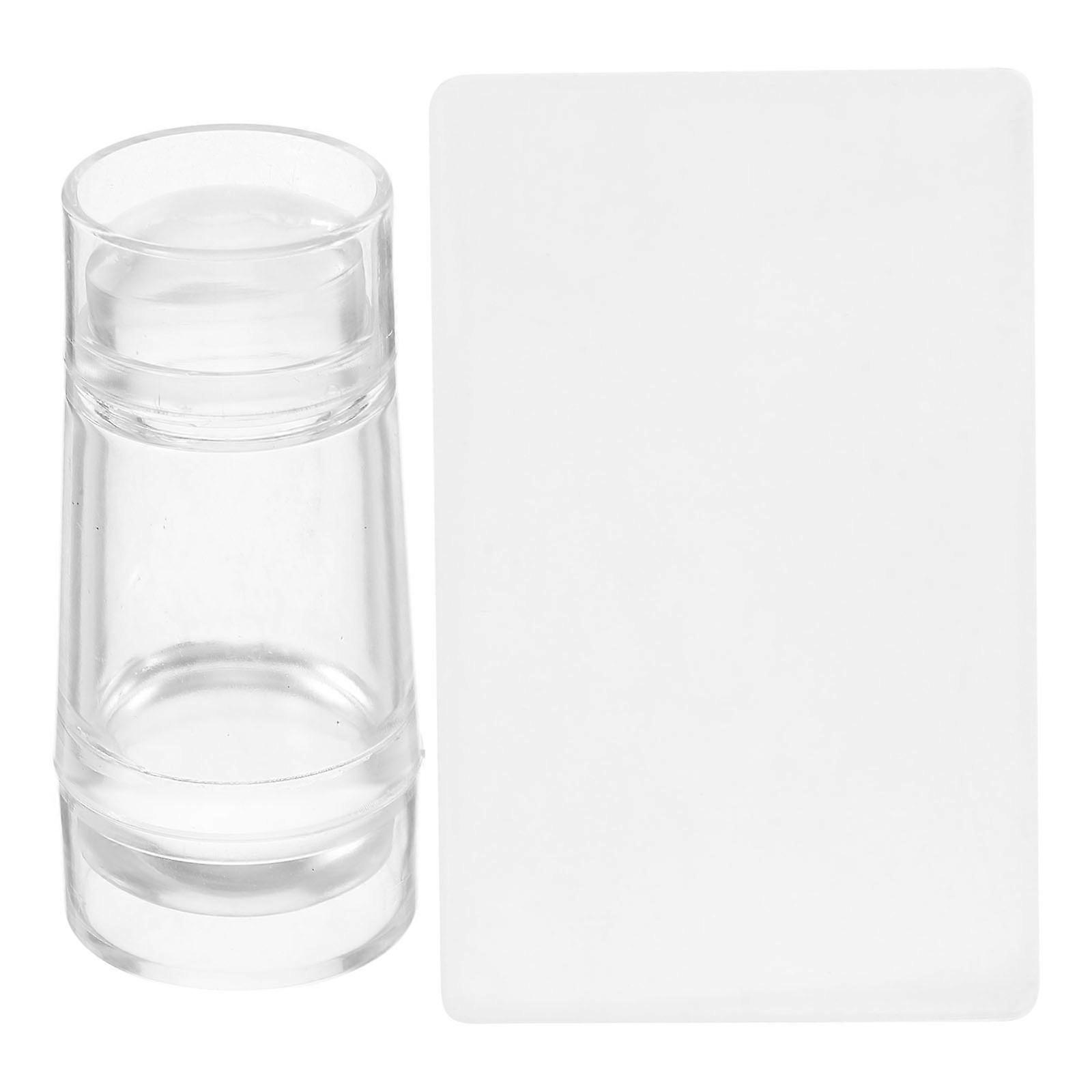 Silicone Nail Stamper with Double Side Transparent Jelly Stamper for French Tip Nail Set DIY Stamping Tool