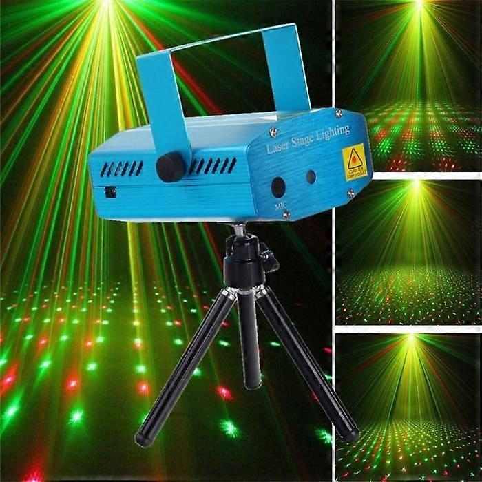 Stage Lights Mini Projector DJ Disco Stage Lights R&G Party Laser Lighting Show Plug In (Blue)