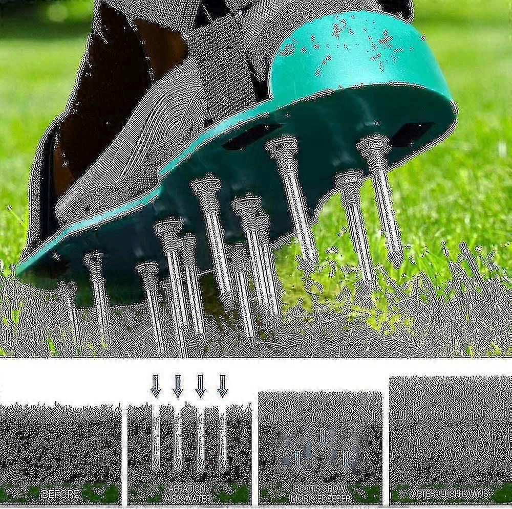 Lawn Aerator Shoes Long Spikes, Universal Size Lawn Aerator Shoes With 2 Adjustable Straps Garden Lawn Aerator Scarifier Shoes Fits Compatible Your La
