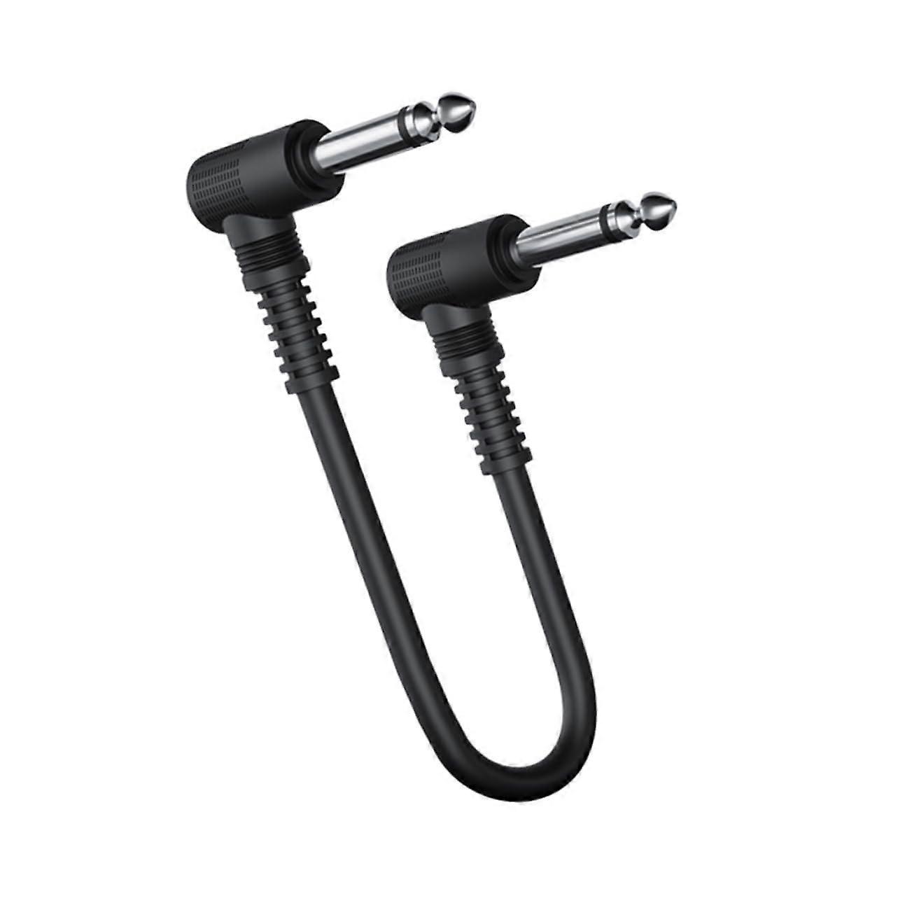 Patch Cable For Guitar Bass Keyboard - Shielded Instrument Cable With Right-Angle 1/4-Inch Plugs, Effects Pedals, Black