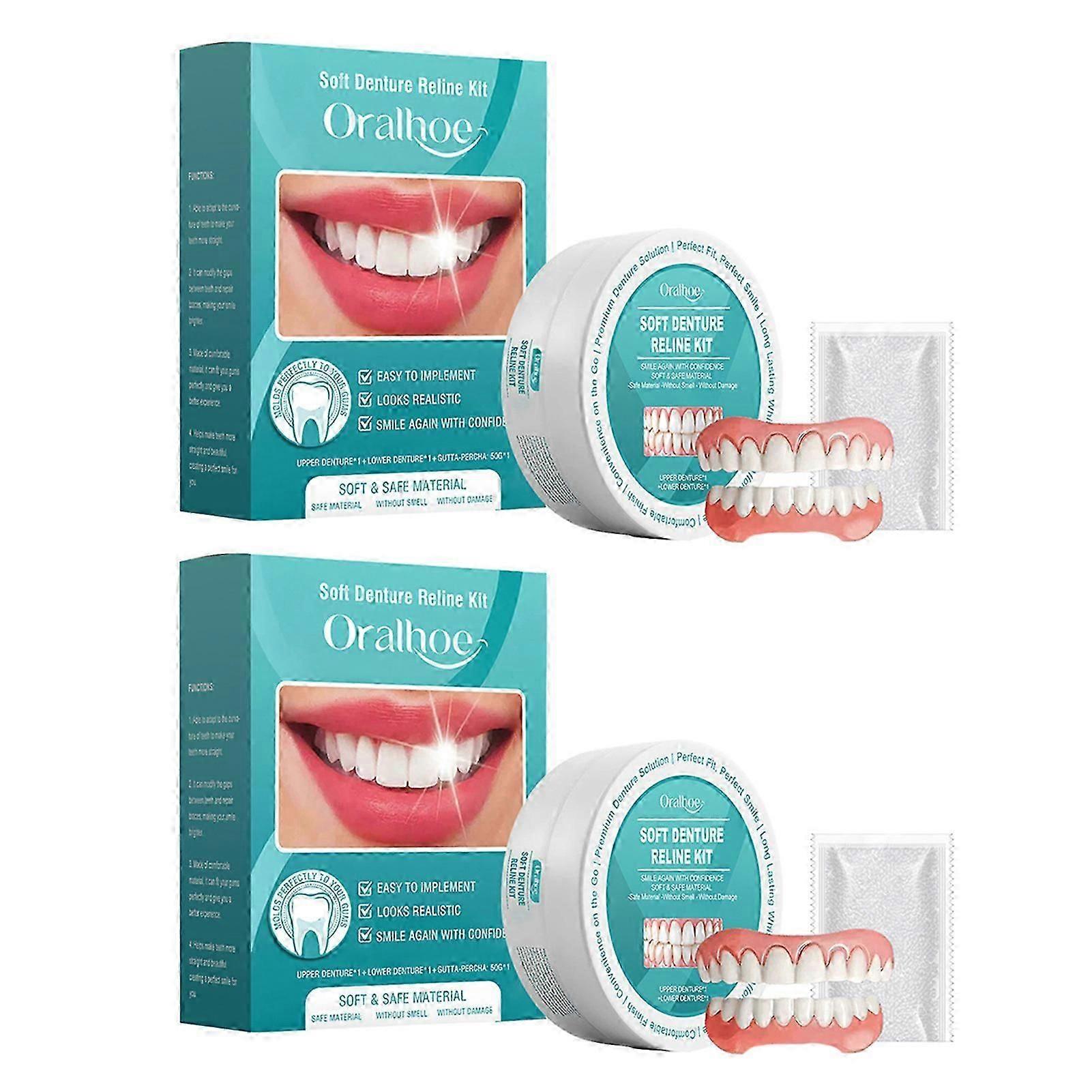 Soft-Dentures Relines Kit Removable False Tooth Set for Daily Wear