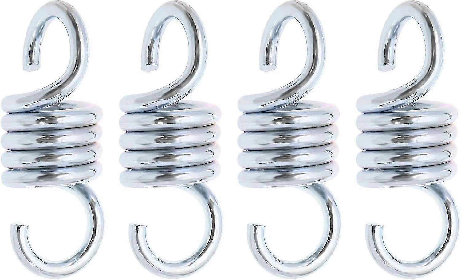 4pcs Suspension Spring Hook Replacement Metal Swing Spring Hooks Hanging Spring Hooks Garden Accessories for Hanging Hammock Chair, Silver