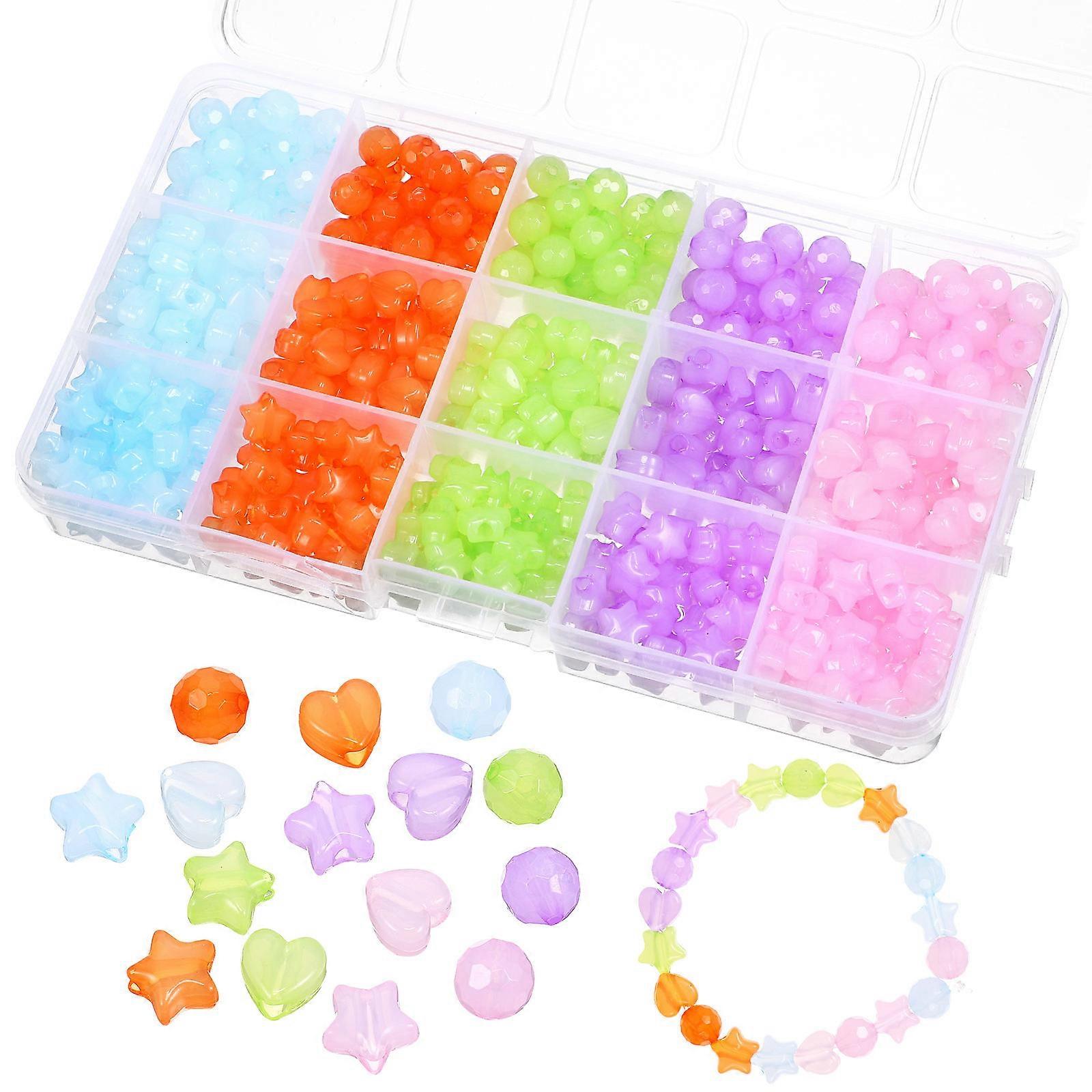 Heart Shape Beads Jewelry Making Craft Supplies for Various Occasions in Assorted Color 1Set