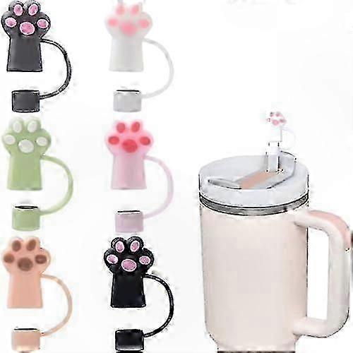 6 件装可重复使用的硅胶吸管套，防尘吸头与 40 盎司玻璃杯兼容，适合大多数大杯子和吸管