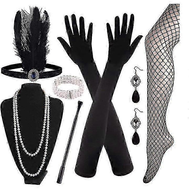 1920s Vintage Flapper Gatsby Costume Accessories Set L