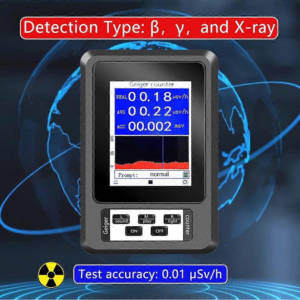 Portable Nuclear Radiation Detector Handheld Personals Geiger Counter X-rays -rays -rays Detecting Tool Real-time Mean Cumulative Dose Modes Practical