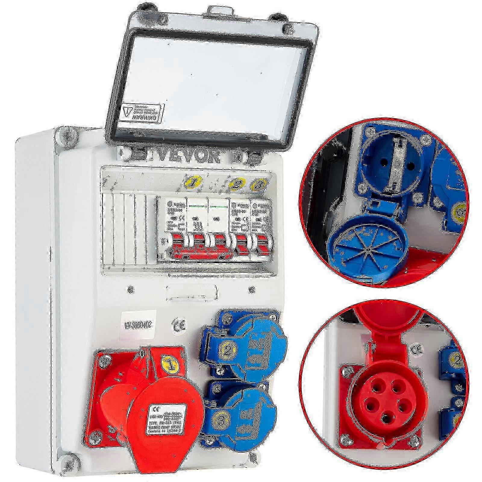 Wall Power Distributor, Abs Plastic, Distribution Board With 2 X Schuko Socket 230v/16a Abl Ip54